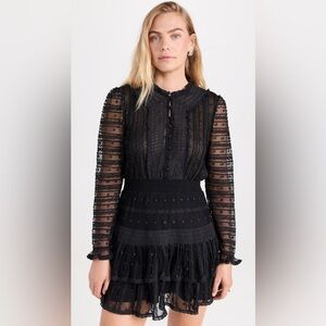 LoveShackFancy Elio Dress in Black, Size XXL